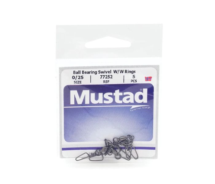 MUSTAD BALL BEARING SWIVEL WITH WELDED RING & CROSS-LOCK SNAP